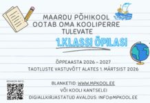 Maardu Põhikool ootab oma kooliperre tulevate 1. klassi õpilasi